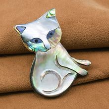 Cute & Quirky Handmade Natural Shell Kitty Brooch/ Pin