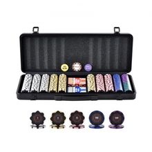 Poker Chip Set, 500-Piece Poker Set, Complete Poker Playing Game Set with Ca...