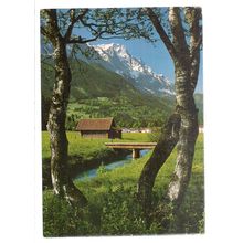 BAVARIAN ALPS , .used vintage postcard.1989 postmark =