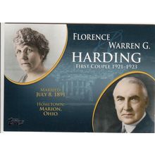 2008 Topps First Couple card FC-27 Warren G. & Florence Harding