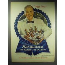 1947 Pabst Blue Ribbon Beer Ad - Nice Idea!