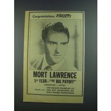 1956 Mort Lawrence the Big Payoff Ad - Variety