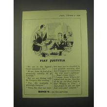 1949 Rose's Lime Juice Ad - Fiat Justitia