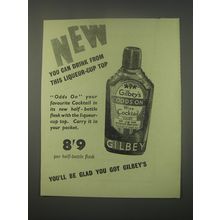1949 Gilbey's Odds On Wine Cocktail Ad - New you can drink from this