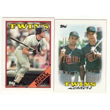 Two 1988 Topps Kent Hrbek baseball cards #45 & 609