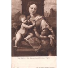 Raphael The Madonna Infant Christ National Gallery Painting Postcard