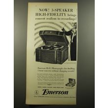 1954 Emerson Hi-Fi Phonograph Advertisement