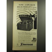 1954 Emerson Hi-Fi Phonograph Advertisement