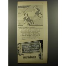 1954 American Express Travelers Checks Ad - Cartoon by George Price - I told you