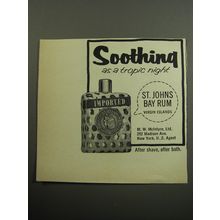1957 St. Johns Bay Rum Advertisement - Soothing as a tropic night