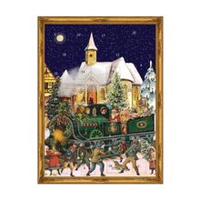 ADV765 - Sellmer Advent - Victorian style Santa with Train - 14.5"H x 10.5"W ...