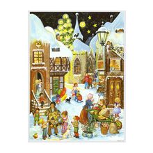 ADV746 - Sellmer Advent Calendar - Old Village Market - 10.5"H x 14.5"W x .1"D