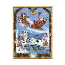 ADV70133 - Sellmer Advent Calendar - Santa's Sleigh - 14.5"H x 10.5"W x .1"D