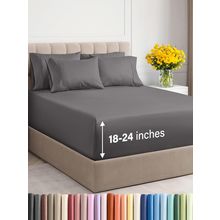 Extra Deep Queen Sheet Set - 6 Piece Breathable & Cooling Sheets - Hotel Luxury