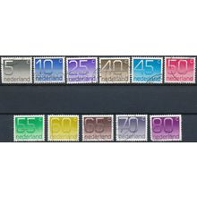 Crouwel Numeral: 11 Values - Netherlands 1976/91 - Used Hinged (A)