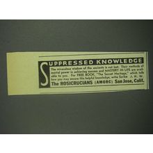 1939 The Rosicrucians Ad - Suppressed Knowledge
