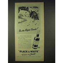 1940 Black & White Scotch Ad - On the Right Track