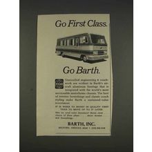 1977 Barth Motor Homes Ad - Go First Class