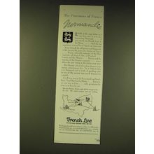 1936 French Line Cruise Ad - The provinces of France Normandie