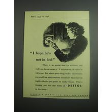 1948 Dettol Antiseptic Ad - I hope he's not in bed