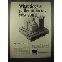 1966 Moore Business Forms Ad - What does a pallet of forms cost you?