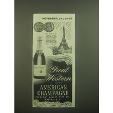 1945 Great Western American Champagne Ad - The third of six European awards