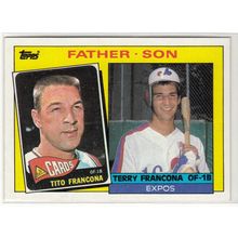 1985 Topps Baseball card 134 Tito Francona/Terry.Francona Father-Son