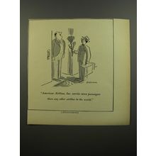 1952 American Airlines Ad - cartoon by Bernard Wiseman - Brush Salesman