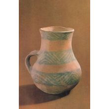 Antique Chinese One Eared Pottery Jar Neolithic Balikun Postcard