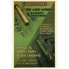 1913 Whitechapel London Underground Train Station Restored Poster Postcard