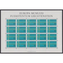 Liechtenstein 'Europa Chain' Full Sheet 1971 MNH SG#536 Sc#485