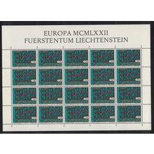 Liechtenstein Communications Europa CEPT Full Sheet 1972 MNH SG#552 Sc#504