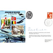 Invasion of Belgium Signed by 2nd WW2 Lieut.Richard Wallace Annand FDC