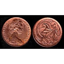 Australia Two Cent 1970 Used Coin Frilled neck-lizard 2c QE II