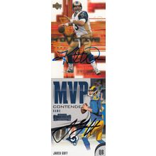 KURT WARNER & JARED GOFF AUTO 2001/18 LOS ANGELES RAMS HOF SB CHAMPION MVP QB'S