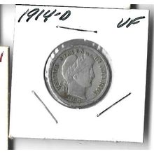 1914-D Us Silver Barber Dime VF