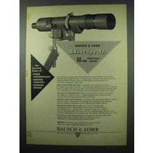 1953 Bausch & Lomb BALscope Sr. Scope Ad