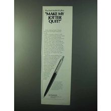 1971 Parker Jotter Ball Pen Ad - Psyched Student's Plea