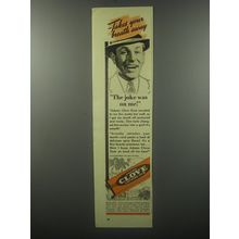 1937 Adams Clove Chewing Gum Ad - Takes your breath away