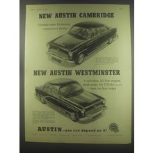 1954 Austin Cambridge and Westminster Cars Advertisement