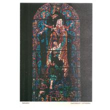 SALVATION, STAIN GLASSED WINDOW, CANTERBURY CATHEDRAL unused vintage postcard =