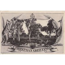 An Australian Grazing Scene Antique Kangaroo Theatre Curtains Postcard
