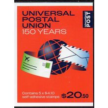 AUSTRALIA: 2024 UNIVERSAL POSTAL UNION, BOOKLET OF 5 INTERNATIONAL S/A STAMPS.