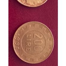 Umlaufmünze Italien 200 Lire 1991