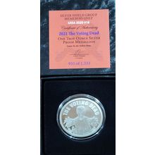 1 Oz Silver Proof Collectible 2021 Silver Shield The Voting Dead # 935 Of 1333
