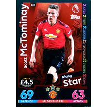 MATCH ATTAX 2018 - 19 SCOTT McTOMINAY MANCHESTER UNITED RISING STAR 369