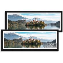 12X36 Picture Frame 2 Packs, Real Glass and Rustic Black Wood Frame, Display Col