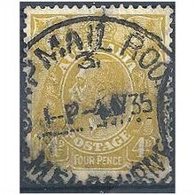 Australia 1929.SG102 4d Yellow-Olive Fine Used.