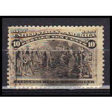 Used 237 10c Columbus Presenting Natives Fine RA0922