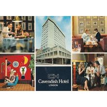 Posh Women Courting at the Cavendish Hotel Bar London 1980s Postcard